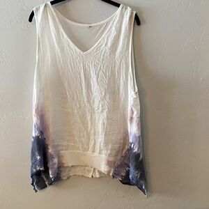 XCVI White and Purple Tie-Dye Tank Top